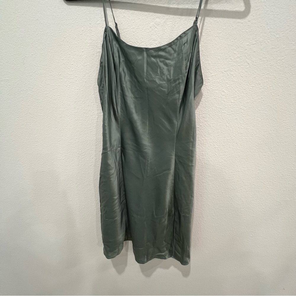 Victoria's Secret Olive Green Satin Slip Chemise